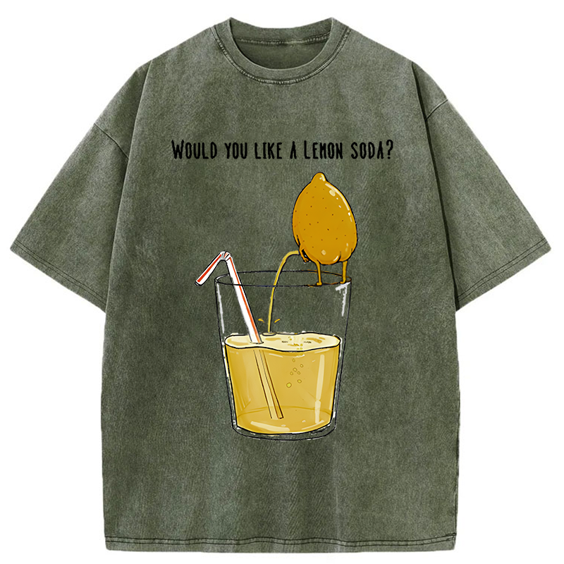 Tokyo-Tiger Freshly Squeezed Lemon Juice Funny Washed T-Shirt