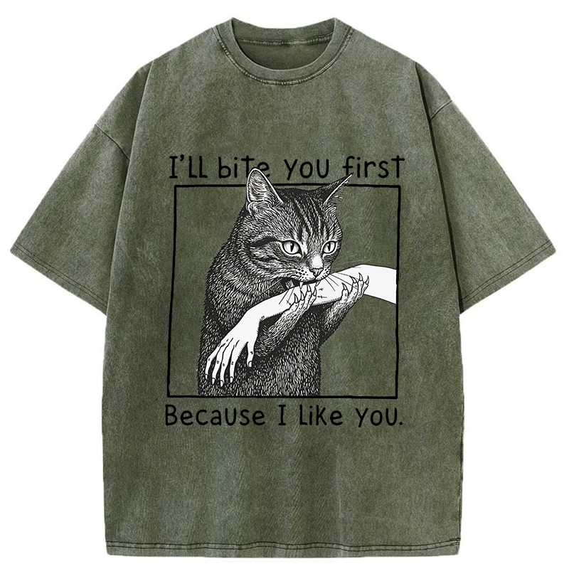 Tokyo-Tiger I Bit You Because I Love You So Much Washed T-Shirt