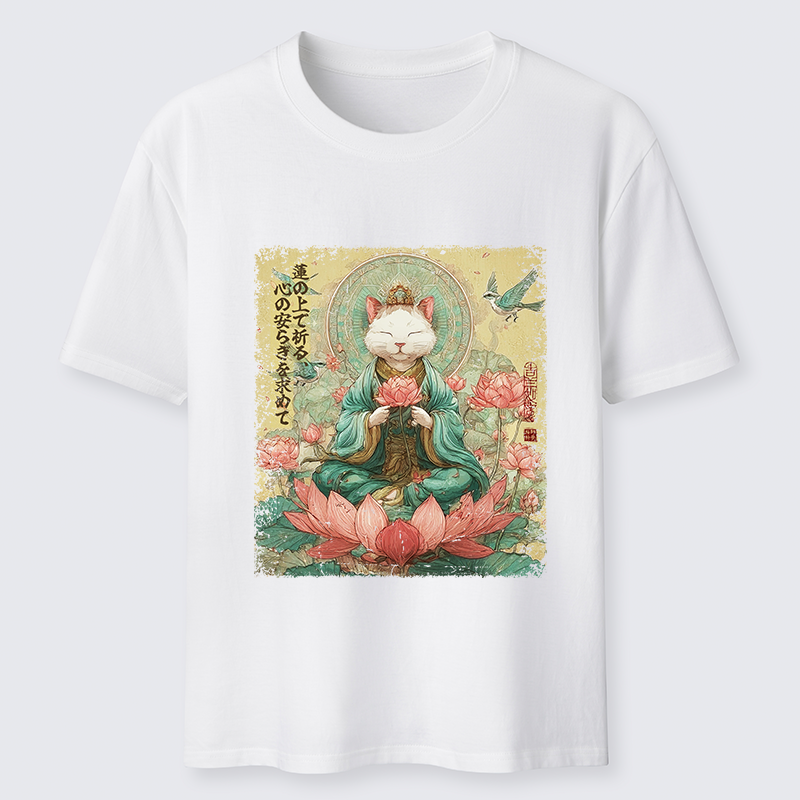 Tokyo-Tiger Lotus Whisper Cat:Calm Reflections Classic T-Shirt