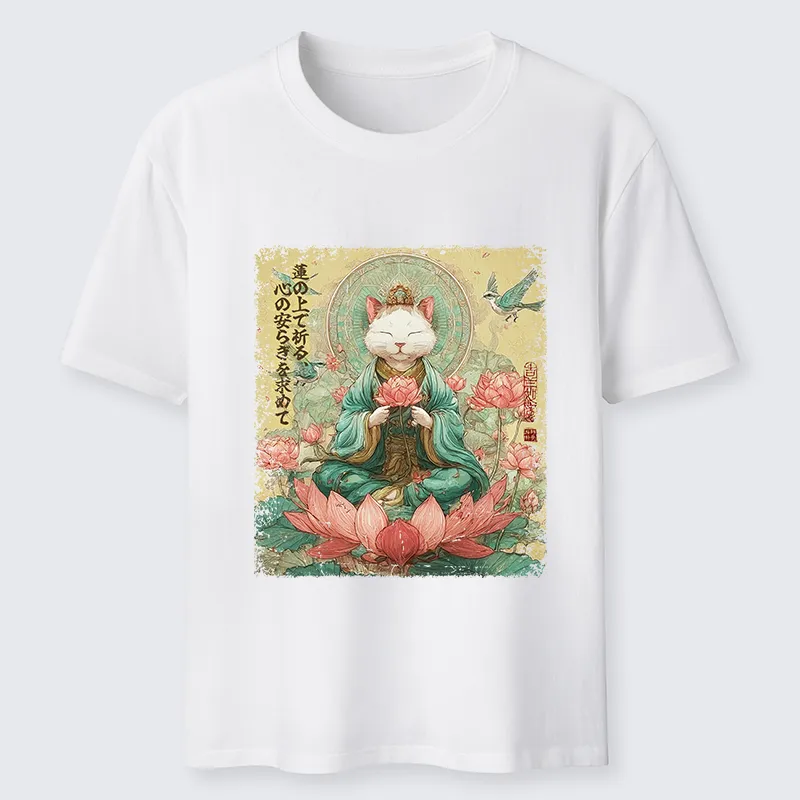 Tokyo-Tiger Lotus Whisper Cat:Calm Reflections Classic T-Shirt