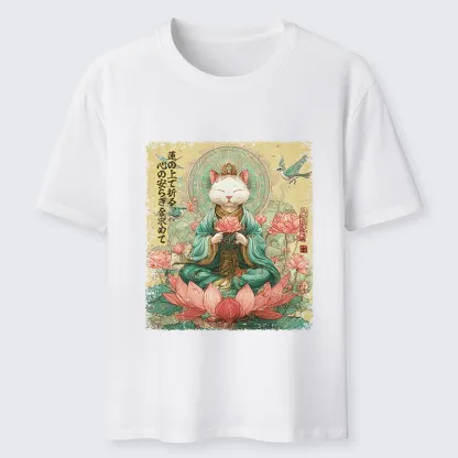 Tokyo-Tiger Lotus Whisper Cat:Calm Reflections Classic T-Shirt