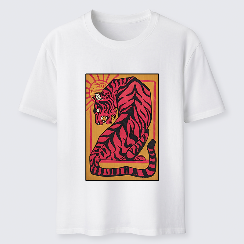 Tokyo-Tiger Powerful Tiger Woodcut Print Classic T-Shirt