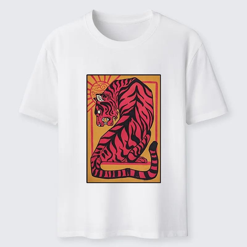 Tokyo-Tiger Powerful Tiger Woodcut Print Classic T-Shirt