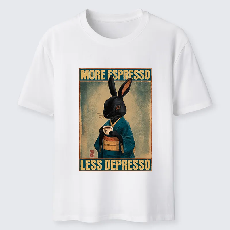 Tokyo-Tiger More Espresso Less Depresso Rabbit Classic T-Shirt