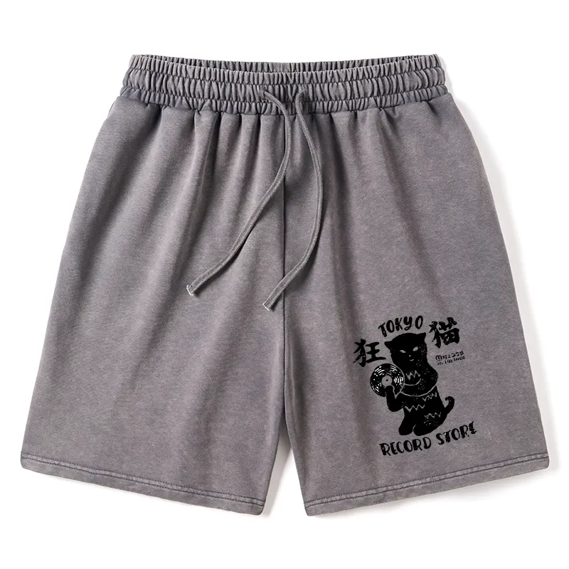 Tokyo-Tiger Tokyo Record Store Cat CD Washed Shorts