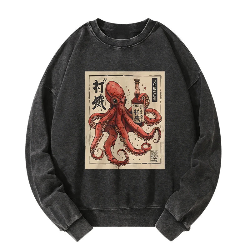Tokyo-Tiger Osaka Saké Octopus Washed Sweatshirt Sale