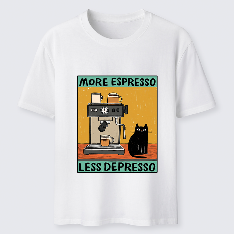 Tokyo-Tiger More Espresso Less Depresso Cute Cat Classic T-Shirt