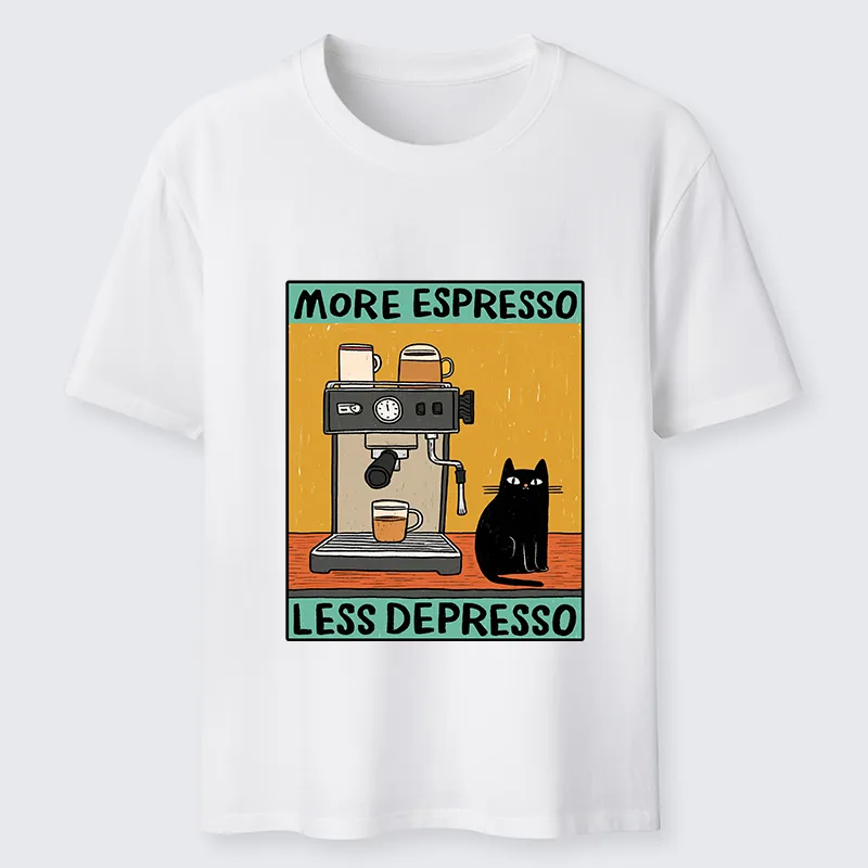 Tokyo-Tiger More Espresso Less Depresso Cute Cat Classic T-Shirt