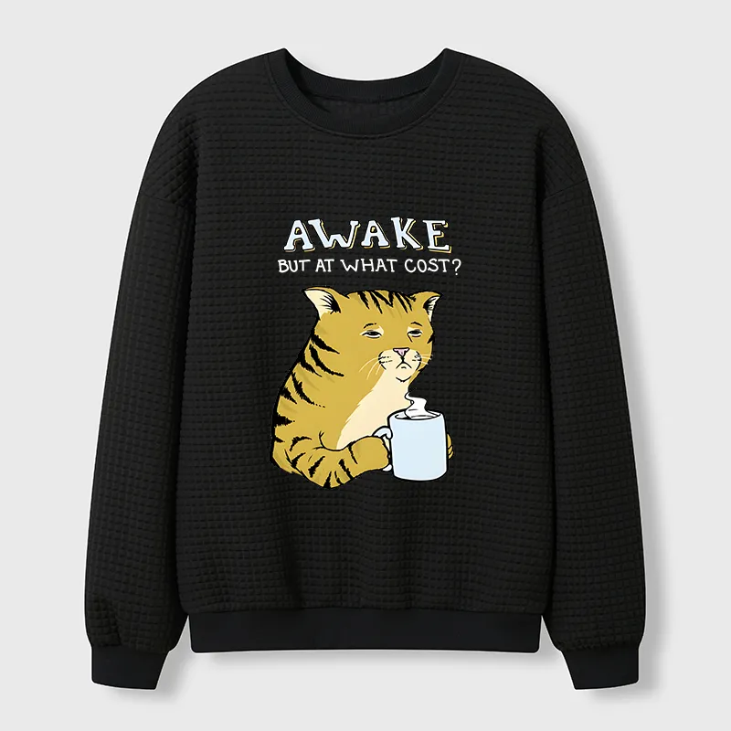 Tokyo-Tiger Tired Orange Cat Waffle Sweatshirt