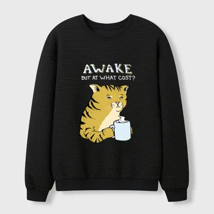 Tokyo-Tiger Tired Orange Cat Waffle Sweatshirt