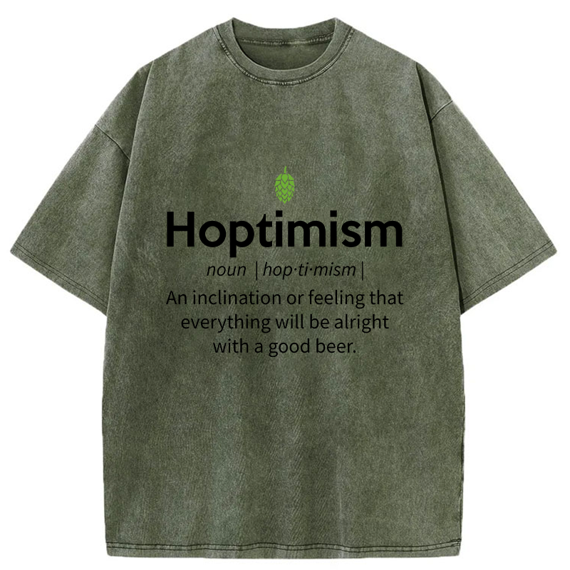 Tokyo-Tiger Hoptimism Beer Drinker Washed T-Shirt