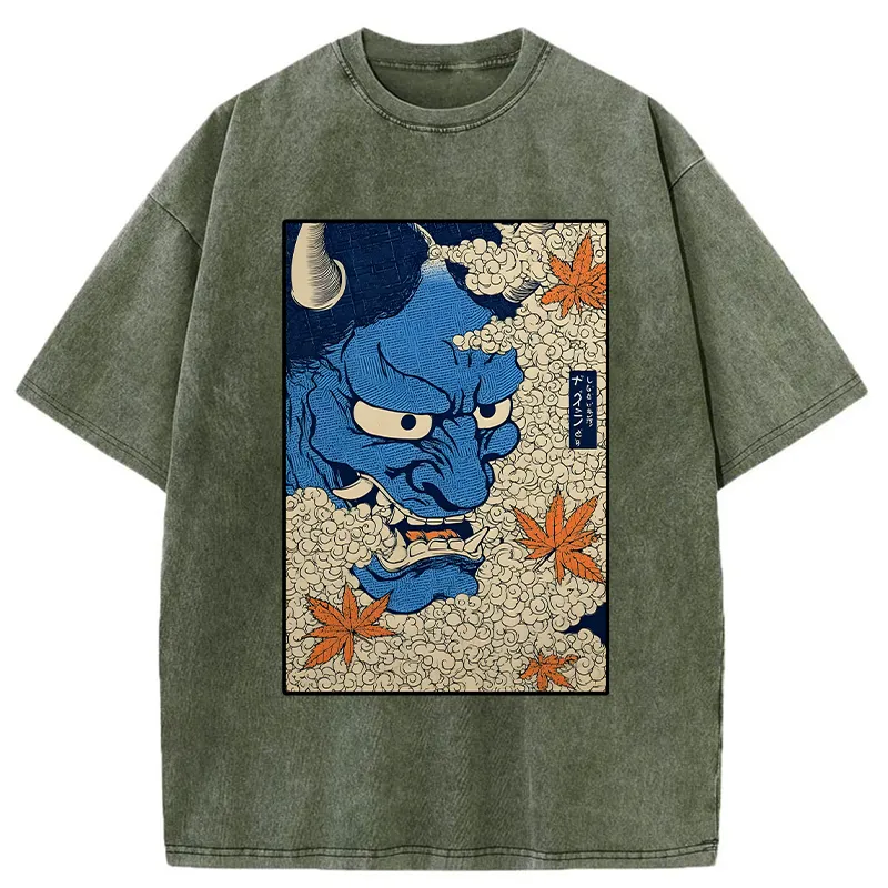 Tokyo-Tiger Japanese Demons Washed T-Shirt
