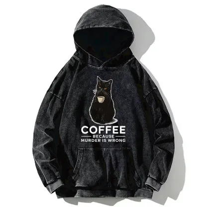 Tokyo-Tiger Can't Commit Murder So I'll Drink Coffee Washed Hoodie