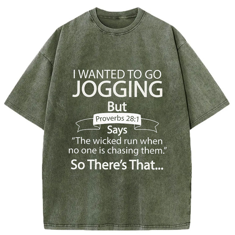 Tokyo-Tiger Bible Verse Jogging Funny Washed T-Shirt
