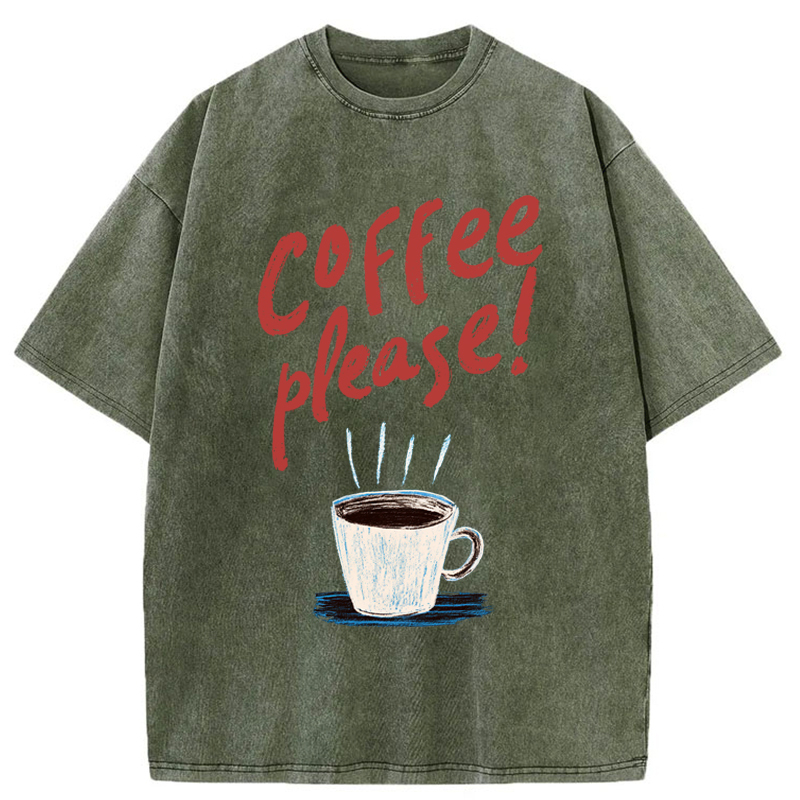 Tokyo-Tiger Coffee Please Washed T-Shirt