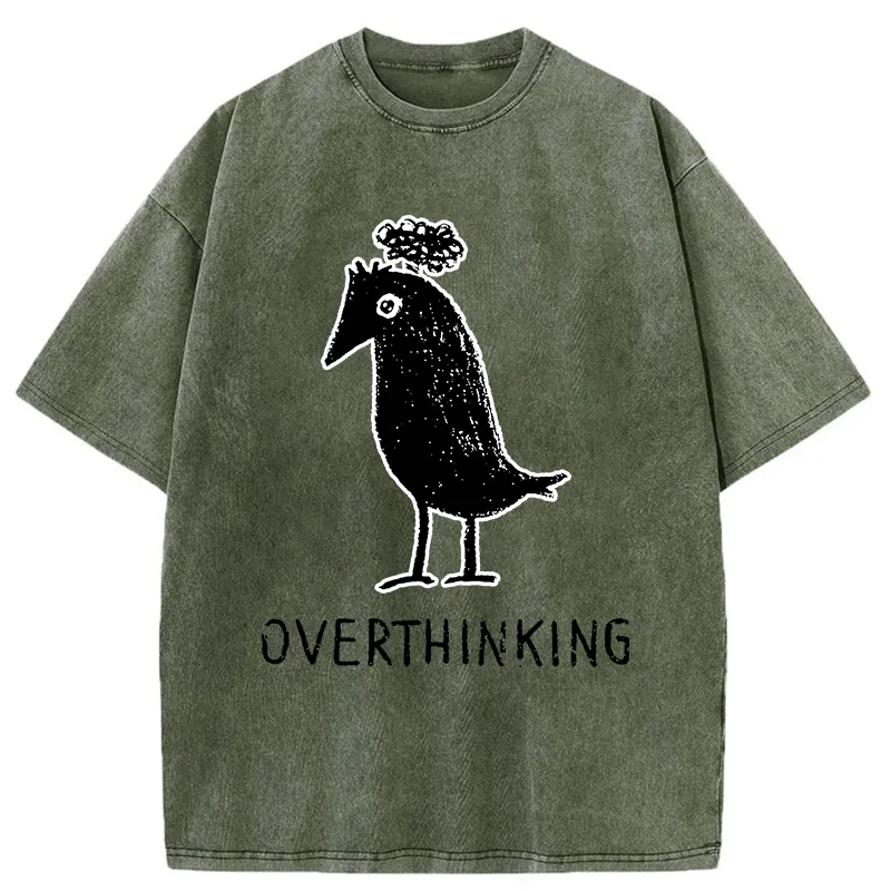 Tokyo-Tiger Overthinking Crow Washed T-Shirt