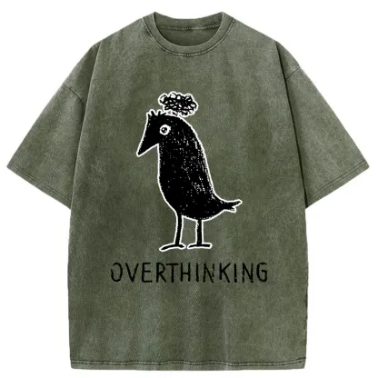 Tokyo-Tiger Overthinking Crow Washed T-Shirt