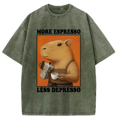 Tokyo-Tiger Capybar Barista Washed T-Shirt