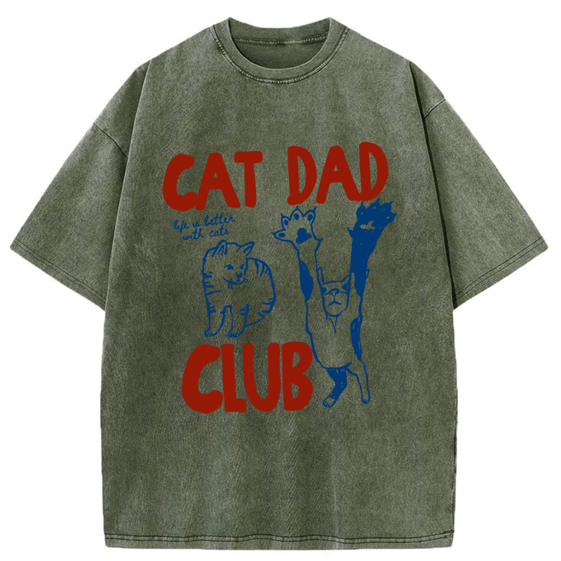Tokyo-Tiger Cat Dad's Special Washed T-Shirt