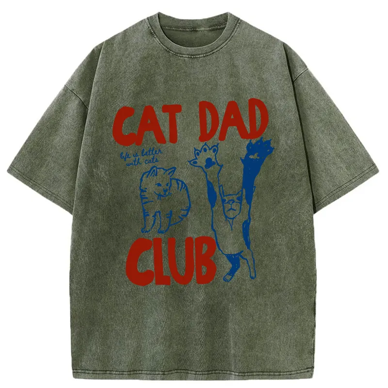 Tokyo-Tiger Cat Dad's Special Washed T-Shirt