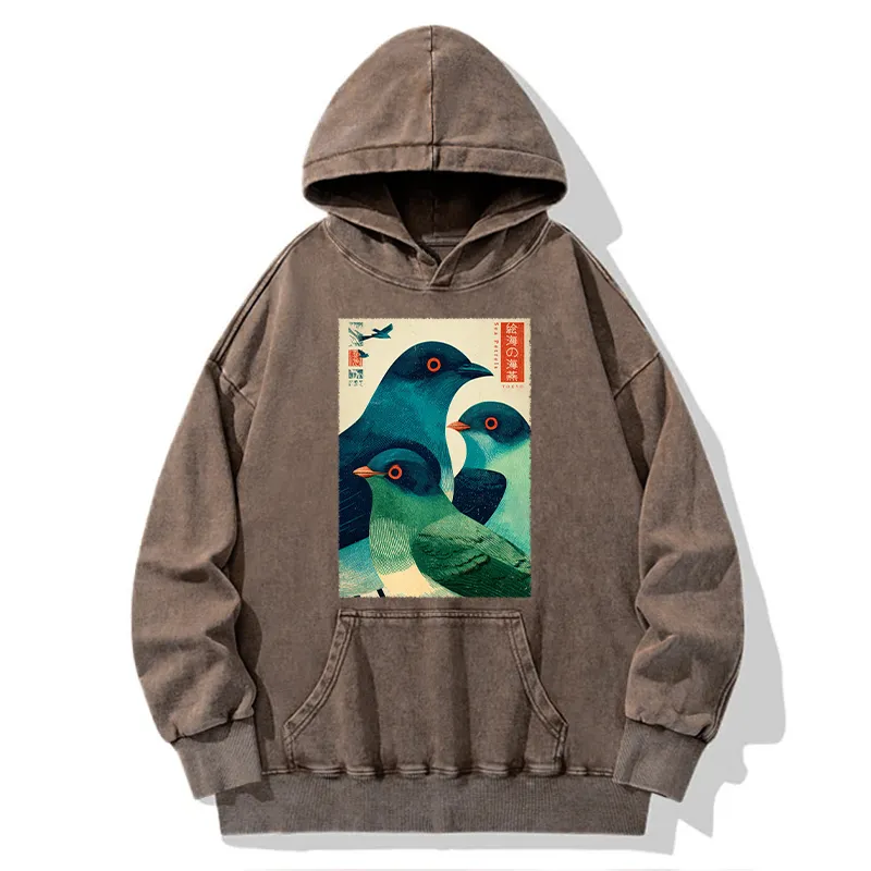 Tokyo-Tiger Petrels Of The Painted Sea Washed Hoodie