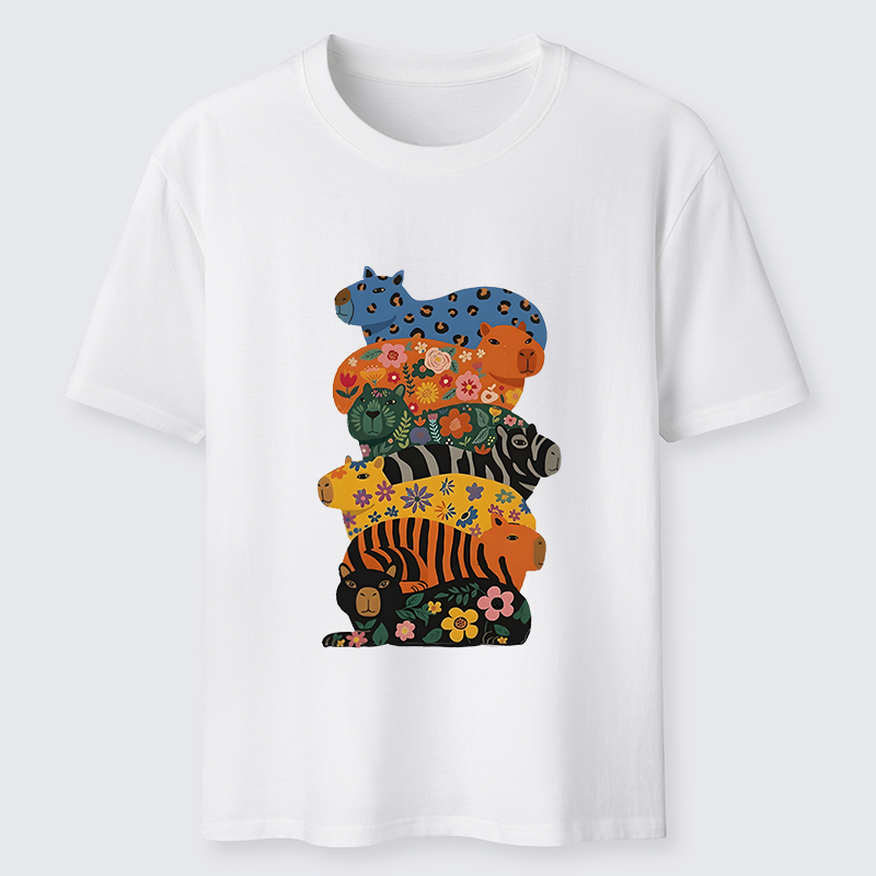 Tokyo-Tiger Cute Colorful Capybaras Classic T-Shirt