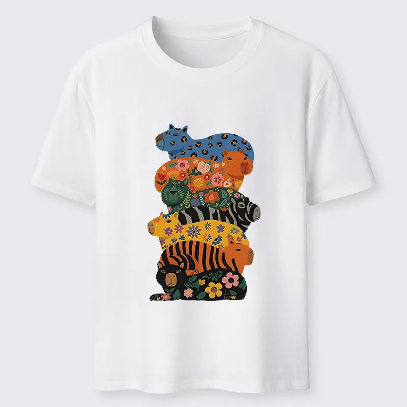Tokyo-Tiger Cute Colorful Capybaras Classic T-Shirt