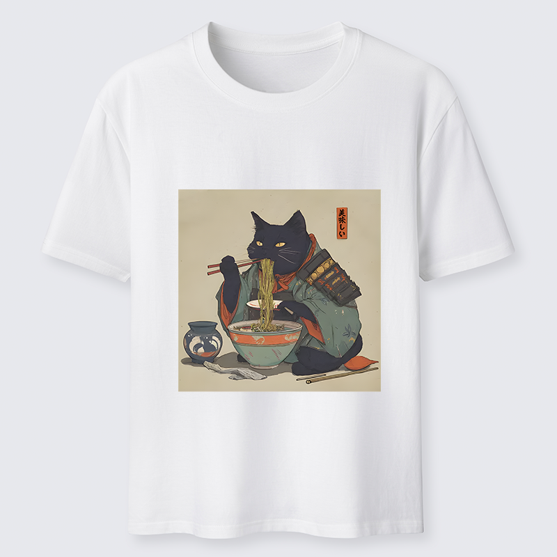 Tokyo-Tiger Cat Warrior Eating Ramen Classic T-Shirt
