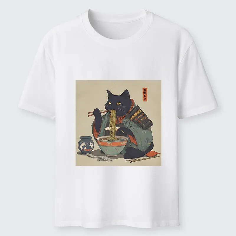 Tokyo-Tiger Cat Warrior Eating Ramen Classic T-Shirt