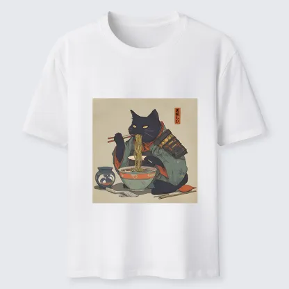 Tokyo-Tiger Cat Warrior Eating Ramen Classic T-Shirt