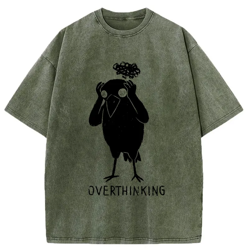 Tokyo-Tiger Crow Lost In Thought Washed T-Shirt