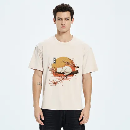 Tokyo-Tiger Cat Sakura Washed T-Shirt