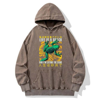 Tokyo-Tiger Life Is A Beach I'M Eating The Sand Washed Hoodie