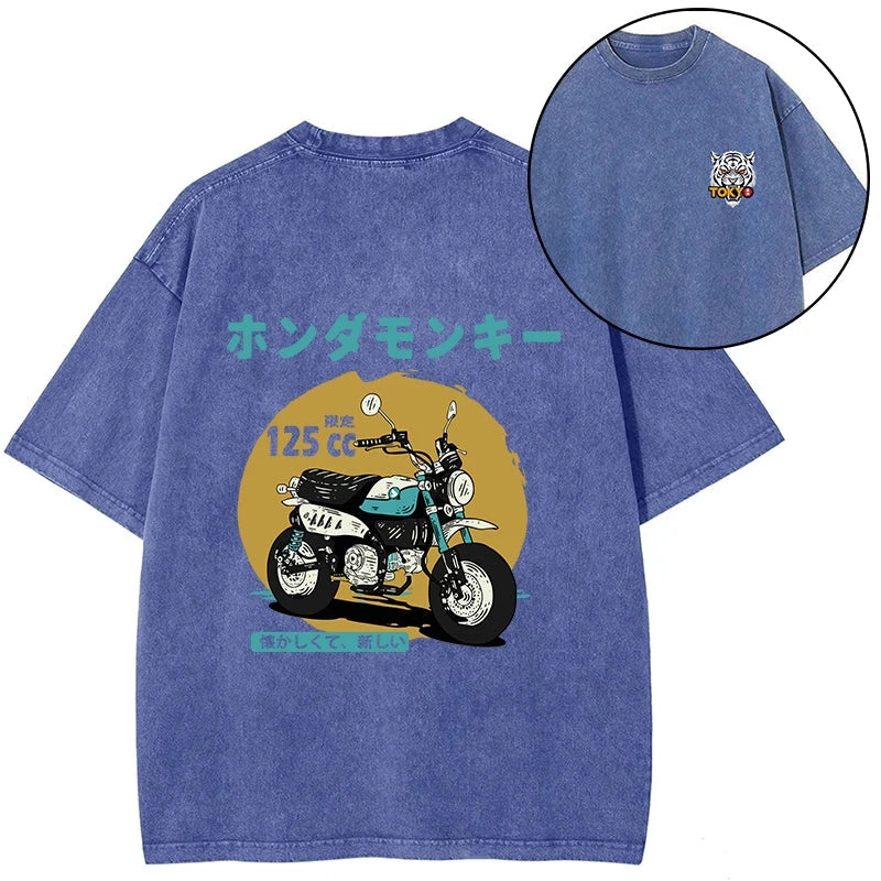 Tシャツ・カットソー HONDA MOTORCYCLE Vintage Cutoff Tshirt Green Blue 1-9bf2cf1d-b2f6-40ab-b1aa-