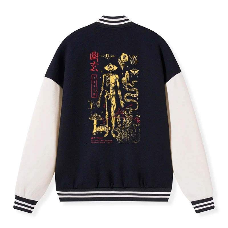 Tokyo-Tiger Spooky Ghost Japanese Embroidery Varsity Jacket Sale