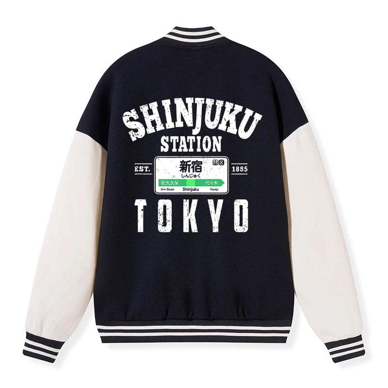 Tokyo-Tiger Shinjuku Station Yamanote Line Embroidery Varsity Jacket Sale