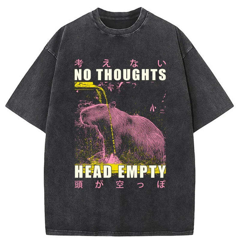 Tokyo-Tiger No Thoughts Head Empty Washed T-Shirt