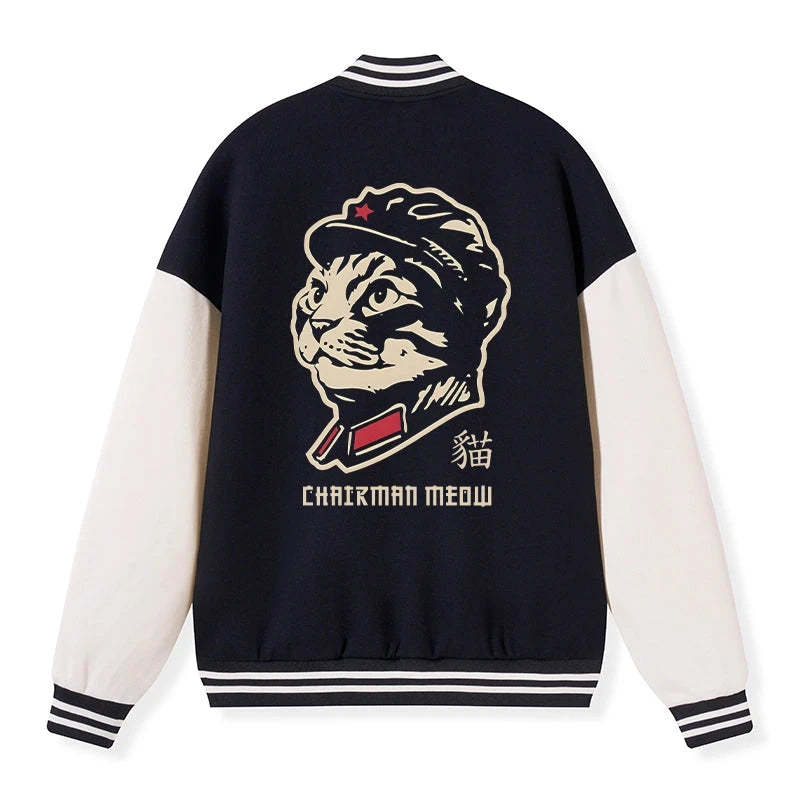 Tokyo-Tiger Chinese Spirit Cat Embroidery Varsity Jacket Sale