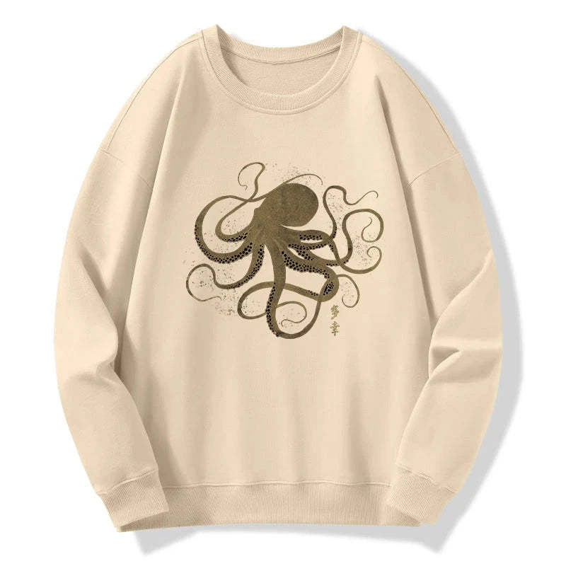 Tokyo-Tiger Octopus Japanese Gold Print Tattoo Sweatshirt Sale