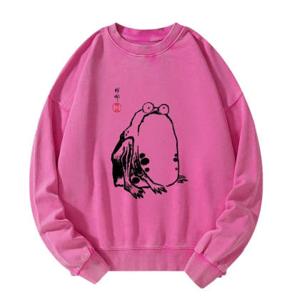 Tokyo-Tiger Grumpy Frog Matsumoto Hoji Washed Sweatshirt