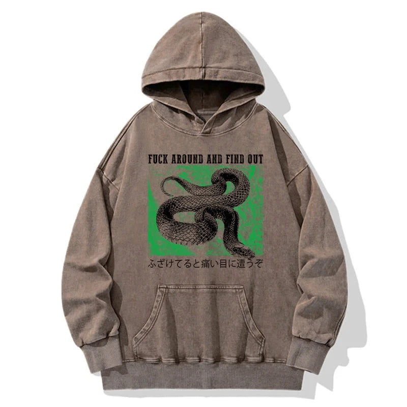 Tokyo-Tiger Cold And Heartless Snake Washed Hoodie