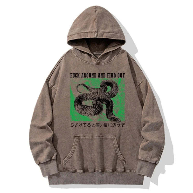 Tokyo-Tiger Cold And Heartless Snake Washed Hoodie