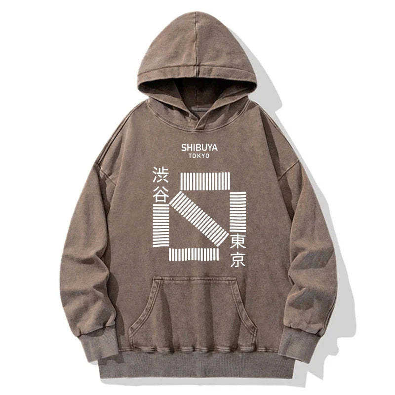 Tokyo-Tiger Japanese Shibuya Crossing Washed Hoodie Sale