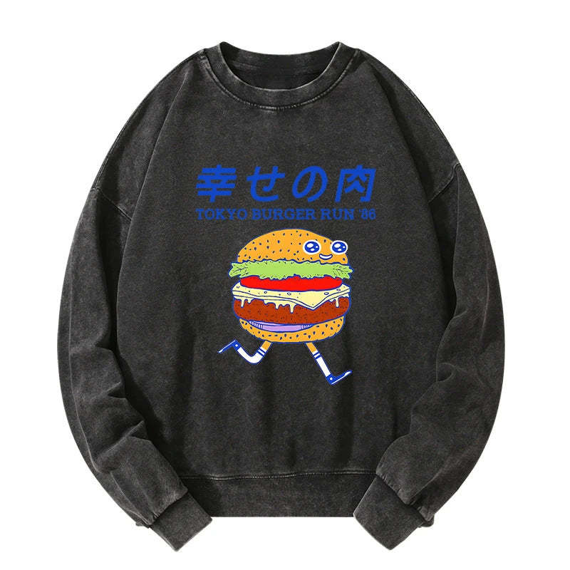 Tokyo-Tiger Tokyo Burger Run Japanese Washed Sweatshirt