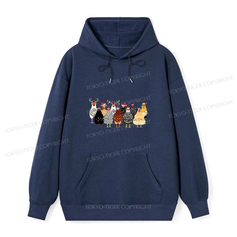 Tokyo-Tiger A Flock Of Christmas Chickens Classic Hoodie