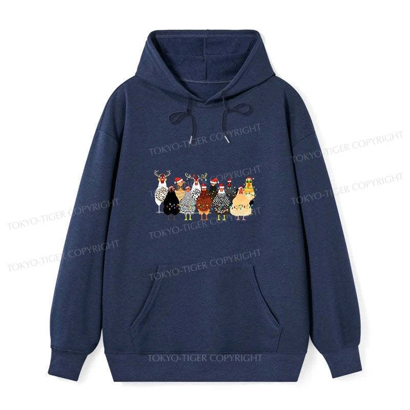 Tokyo-Tiger A Flock Of Christmas Chickens Classic Hoodie