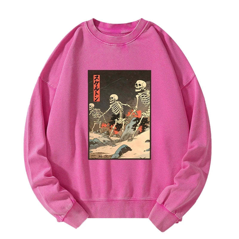 Tokyo-Tiger Japanese Rising Skeletons Washed Sweatshirt Sale