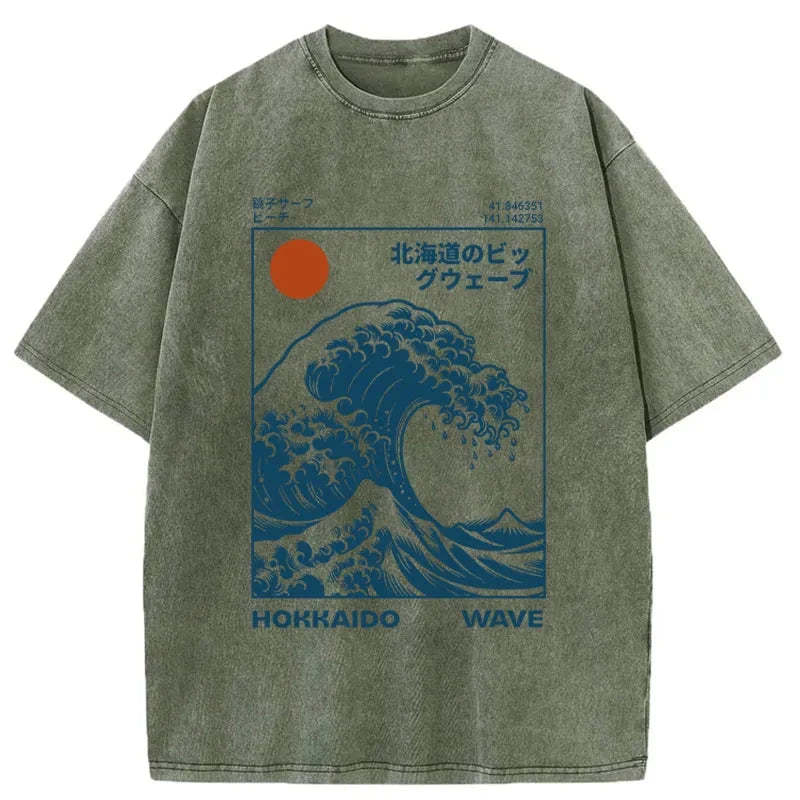 Tokyo-Tiger Hokkaido Wave Japan Washed T-Shirt