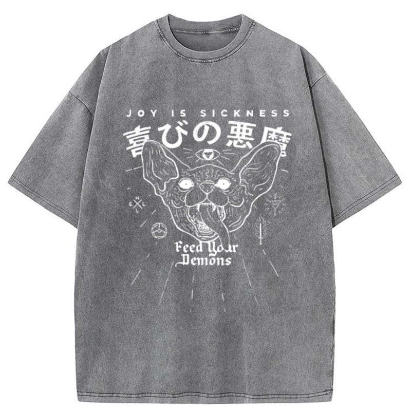 Tokyo-Tiger Joy Is Sickness Washed T-Shirt