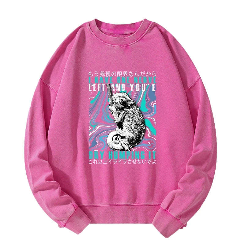 Tokyo-Tiger I Have One Nerve Chameleon Washed Sweatshirt